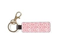 YWSOTRE Rosas frescas rosadas impresas,Llavero de cuero de PU, llavero, llavero, anillo, organizador, 1 pieza