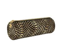 YWSOTRE Safari Africano Negro Oro Pitón Piel Animal Sepia, Estuche para lápices Estuche cilíndrico para lápices Estuche para lápices de Cuero portátil Estuche para cosméticos
