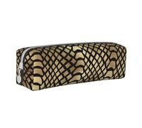 YWSOTRE Safari Africano Negro Oro Pitón Piel Animal Sepia, Estuche para lápices Estuche para lápices Estuche para lápices de Cuero portátil con Estuche para cosméticos con Cremallera