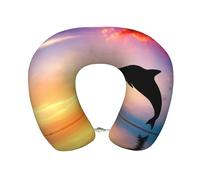 YWSOTRE Salto de Delfines,Almohada de Viaje de Espuma viscoelástica, Almohada para el Cuello, para avión, Coche, casa, Oficina, Camping.