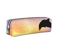 YWSOTRE Salto de Delfines, Estuche para lápices Estuche para lápices Estuche para lápices de Cuero portátil con Estuche para cosméticos con Cremallera