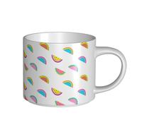 YWSOTRE Sandía de colores divertidos,Taza de cerámica de gran capacidad, taza de té, taza de café 450 ml