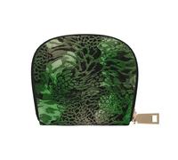 YWSOTRE Serpiente Verde Estampada, Funda de Cuero de PU para Tarjetas, Tarjetero Elegante, Tarjetero Tipo Billetera