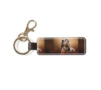 YWSOTRE Setter Inglés Otoño Mascotas Cachorros Perros Inglés,Llavero de cuero de PU, llavero, llavero, anillo, organizador, 1 pieza