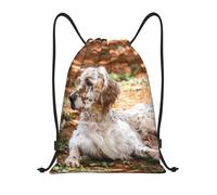 YWSOTRE Setter Inglés Otoño Mascotas Perros Inglés, Mochila con cordón, unisex, para deporte, gimnasio, informal, para el día a día, talla M