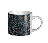 YWSOTRE Suculentas frescas impresas,Taza de cerámica de gran capacidad, taza de té, taza de café 450 ml