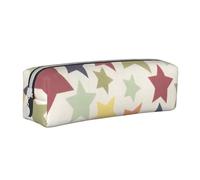 YWSOTRE Superficie Colorida Estrella, Estuche para lápices Estuche para lápices Estuche para lápices de Cuero portátil con Estuche para cosméticos con Cremallera