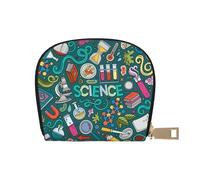 YWSOTRE Tema de Ciencia de Dibujos Animados, Funda de Cuero de PU para Tarjetas, Tarjetero Elegante, Tarjetero Tipo Billetera