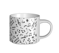 YWSOTRE Tema musical impreso,Taza de cerámica de gran capacidad, taza de té, taza de café 450 ml