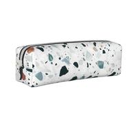 YWSOTRE Terrazo Mármol Pastel, Estuche para lápices Estuche para lápices Estuche para lápices de Cuero portátil con Estuche para cosméticos con Cremallera