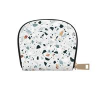 YWSOTRE Terrazo Mármol Pastel, Funda de Cuero de PU para Tarjetas, Tarjetero Elegante, Tarjetero Tipo Billetera