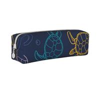YWSOTRE Textura de caparazón de Tortuga, Estuche para lápices Estuche para lápices Estuche para lápices de Cuero portátil con Estuche para cosméticos con Cremallera