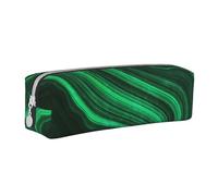 YWSOTRE Textura de malaquita, Estuche para lápices Estuche para lápices Estuche para lápices de Cuero portátil con Estuche para cosméticos con Cremallera