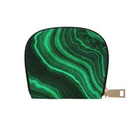 YWSOTRE Textura de malaquita, Funda de Cuero de PU para Tarjetas, Tarjetero Elegante, Tarjetero Tipo Billetera
