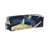 YWSOTRE Tiburón Ballena Vida Marina, Estuche para lápices Estuche para lápices Estuche para lápices de Cuero portátil con Estuche para cosméticos con Cremallera