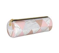 YWSOTRE Triángulo Blanco Rosa, Estuche para lápices Estuche cilíndrico para lápices Estuche para lápices de Cuero portátil Estuche para cosméticos