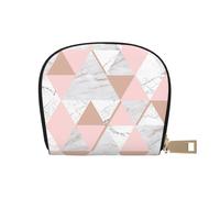 YWSOTRE Triángulo Blanco Rosa, Funda de Cuero de PU para Tarjetas, Tarjetero Elegante, Tarjetero Tipo Billetera