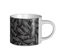 YWSOTRE Trompetas de boceto en blanco y negro,Taza de cerámica de gran capacidad, taza de té, taza de café 450 ml