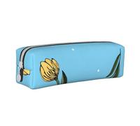 YWSOTRE Tulipanes Amarillos Dibujados a Mano, Estuche para lápices Estuche para lápices Estuche para lápices de Cuero portátil con Estuche para cosméticos con Cremallera