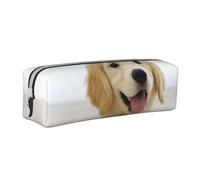 YWSOTRE Un Perro Perdiguero de Oro, Estuche para lápices Estuche para lápices Estuche para lápices de Cuero portátil con Estuche para cosméticos con Cremallera
