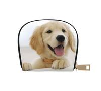 YWSOTRE Un Perro Perdiguero de Oro, Funda de Cuero de PU para Tarjetas, Tarjetero Elegante, Tarjetero Tipo Billetera