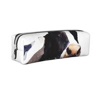 YWSOTRE Vaca con una Flor de Margarita, Estuche para lápices Estuche para lápices Estuche para lápices de Cuero portátil con Estuche para cosméticos con Cremallera