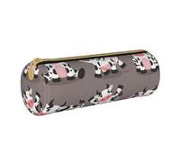 YWSOTRE Vaca Linda de la Historieta Impresa, Estuche para lápices Estuche cilíndrico para lápices Estuche para lápices de Cuero portátil Estuche para cosméticos
