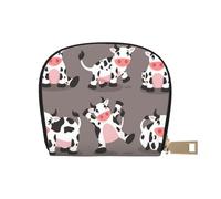 YWSOTRE Vaca Linda de la Historieta Impresa, Funda de Cuero de PU para Tarjetas, Tarjetero Elegante, Tarjetero Tipo Billetera