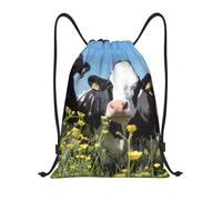 YWSOTRE Vacas blancas negras, Mochila con cordón, unisex, para deporte, gimnasio, informal, para el día a día, talla M