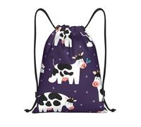 YWSOTRE Vacas Divertidas Granja Divertida, Mochila con cordón, unisex, para deporte, gimnasio, informal, para el día a día, talla M