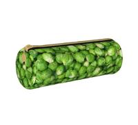 YWSOTRE Vegetales Verdes, Estuche para lápices Estuche cilíndrico para lápices Estuche para lápices de Cuero portátil Estuche para cosméticos