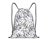 YWSOTRE Verde Salvia Púrpura Hojas Verdes, Mochila con cordón, unisex, para deporte, gimnasio, informal, para el día a día, talla M
