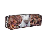 YWSOTRE Westie Bokeh West Highland White Terrier Perros, Estuche para lápices Estuche para lápices Estuche para lápices de Cuero portátil con Estuche para cosméticos con Cremallera