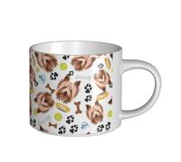 YWSOTRE Yorkshire Terrier, perro sonriente,Taza de cerámica de gran capacidad, taza de té, taza de café 450 ml