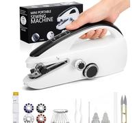 YwuLy Máquina de coser de mano, Mini máquina de coser portátil, Máquina de coser eléctrica portátil inalámbrica con accesorios de costura para principiantes, rápida para coser, adecuada para ropa