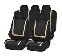 YWWNB Fundas Asientos Coche para KIA Rio 2004-2019 5 Seats, Juegos Cubreasientos Delanteros y Traseros Protectore Accesorios,Beige1
