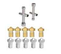 YWXCBNCI 10 Uds Boquilla de latón M6 Rosca V6 boquillas de Acero Inoxidable for extrusora de Impresora 3D de filamento de 1,75mm(Brass and Stainless,0.4mm)