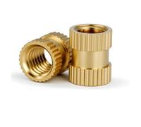 YWXCBNCI M2 .5 M3 M4 M5 M6 M8 Inserto térmico de latón Tuerca Hot Melt moleteado Inserciones roscadas Impresora 3D térmica de acero inoxidable 304 Nueces DIY (Straight Knurl 50 unidades, M2,5 x 3 x