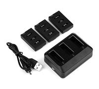 YX Parrot Minidrone hub de Cargador + 3 Piezas 3.7V 600mAh Batería, USB de 3 Puertos para Jumping Sumo Race y Rolling Spider & Mambo & Airborne & Hydrofoil Swing