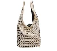 YXADGML Bolso De Tachuela Con Tachuelas Bolso tipo cubo punk con remaches metálicos, de ante, for llevar debajo del brazo, bandolera, estilo motero, ideal for otoño e invierno.(White)