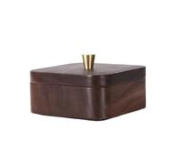 YXADGML Caja para Palillos De Dientes Caja de Hilo Dental de Madera de Nogal Negro, Almacenamiento Doble, palillo de Dientes for el hogar, hisopo de algodón, joyería(1 Layers)