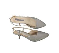 YXADGML Sandalia De Tacon Para Mujer Sandalias de mujer Punta puntiaguda Tacones altos Sexy 5 cm Tacones bajos Casual Correa trasera Bombas(Grey,42)