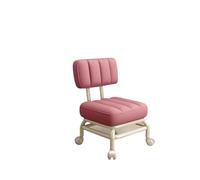 YXADGML Taburete Bajo Reposapiés de sofá con Asiento bajo y Ruedas giratorias universales, Taburete de pedicura for Limpieza, Fitness, hogar, Garaje, peluquería(Pink)