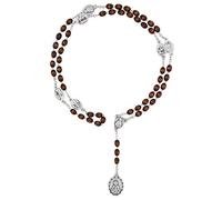 YXBZKGDCNG Coronilla de rosario de los Siete Dolores, devoción católica tradicional, hecha a mano en Italia, viene con folleto explicativo con todas las oraciones, es un gran regalo (cuentas ovaladas