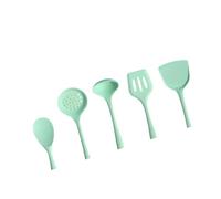 YXCPFEO Utensilios de Cocina Silicona, Olla Antiadherente, Juego Utensilios, Cubo Almacenamiento(Green 5pcs)