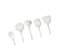 YXCPFEO Utensilios de Cocina Silicona, Olla Antiadherente, Juego Utensilios, Cubo Almacenamiento(White 5pcs)
