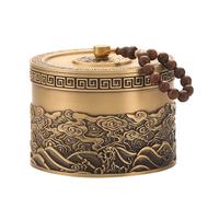 YXCQHZM Urnas pequeñas de cobre para cenizas humanas, urna funeraria para mascotas, urnas pequeñas para perros y mascotas (gris, 8 cm)