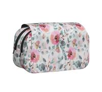 YXDVPALNE Acuarela de eucalipto y Flores ruborizadas de Flora Australiana Estuche para lápices portátil con Doble Concha y Cremallera