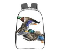 YXDVPALNE Acuarela de temporada de caza de pato salvaje, pájaro marrón y ánade real,Mochila informal de 16 pulgadas, transparente, resistente al agua, para la escuela