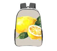 YXDVPALNE Acuarela Frutas de verano Limones Hojas slich,Mochila informal de 16 pulgadas, transparente, resistente al agua, para la escuela